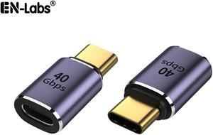 USB 4.0 Type-C Male to Female Adapter (2 Pack), USB C 40Gbps Extender Connector Compatible with Thunderbolt 4/3 Support 40Gb/s Data Transfer, PD 100W Power Delivery and 8K@60Hz Video Pass Through