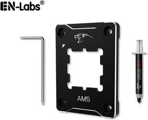 CPU Contact Frame Anti-Bending Buckle for AMD AM5 Aluminum Corrector Bracket Holder,AM5 Full-fit Fixed Non-Marking Mounter Fixing Frame, CPU Cooler Standard for X670 B650,Black