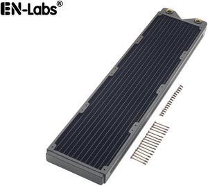 480mm Water Cooling Radiator, 12 Tubes Copper Water Cooler for Computer CPU Heat Sink - Liquid Heat Exchanger Dual G1/4 Thread, 1.06 inch Thickness, Black