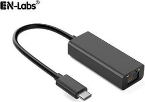 EnLabs USB-C to Network Adapter,  USB 2.0 Type-C to 10/100 Mbps Fast RJ45 Ethernet LAN Network Card (REALTEK RTL8152 chipset, Macbook, Chromebook, Windows 8.1 and More, Plug and Play)