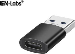 EnLabs CNU3AM2CF USB 3.1 10Gbps Type A Male to USB-C Type-C Female Adapter Converter Support Data Sync & PD Charging - Black