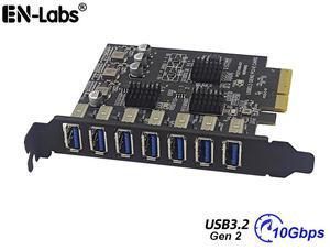 PCIe 3.0/4.0 to 10Gbps USB 3.2 Gen2 Expansion Card,7-Ports USB Type-A to PCI Express x4 PC Internal USB Hub for Windows 10/11/2003 and Linux with Full-Profile PCI Slot Cover