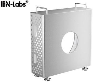 Aluminum Chassis Stand Case for 2024 Mac Mini M4/M4 Pro,Portable Shockproof Protective Desktop Enclosure Holder for Mac mini M4 Full Port Access,Silver
