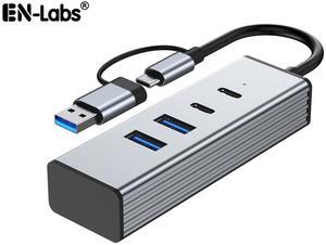 USB C Hub 10Gbps, 4 Ports USB 3.2 HUB with 2 USB-C and 2 USB-A 3.2 Data Ports,Aluminum USB 3.2 Splitter and Extender for Laptop, PC, Mac, Flash Drive, Printer, Camera