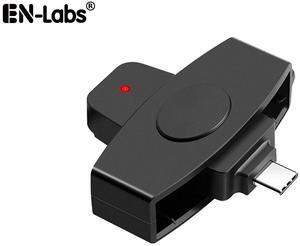 Type C CAC Reader, DOD Military USB C Common Access CAC Card Reader, Mini Portable USB Smartfold Type C Smart Card Reader SIM Card Reader Compatible with Windows, Mac OS
