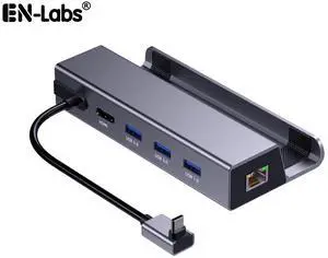 USB-C Hub Docking Station for Steam Deck/ROG Ally/Legion Go/MSI Claw,Type-C to 3 Ports USB-A 3.0(5Gbps),HDMI(4K/60Hz),PD 100W Charging Pass-though and Gigabit Ethernet(1000Mbps) 6-In-1 Adapter