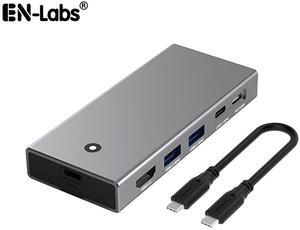 5 in 1 USB C Hub with M.2 NVMe/SATA SSD Enclosure 10Gbps, 4K@30Hz HDMI, USB 3.2 Type-C 10Gb/s, 2x USB-A 10Gbps and PD100W Charging Docking Station - Aluminum Alloy,30CM USB-C Cable
