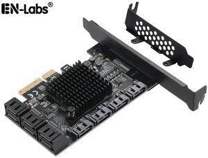 SATA PCIe Card 10 Ports, 6 Gbps SATA 3.0 to PCI-e X4 Card,PCI Express to SATA(Non-Raid) Controller Expansion Card with Full Profile & Low Profile Bracket for 10 Ports SSD and HDD