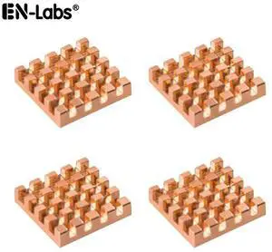 Copper Heatsink 14x14x3mm with 2.0 W/mK Thermal Adhesive Tape Heat Sink for Motherboard ,Memory, IC Chipset Cooling Radiator - Pack of 4