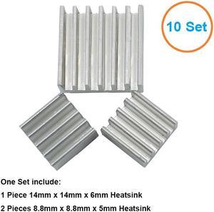 10 Sets/30pcs CPU RAM LAN Aluminum Heatsink Cooler,Mini PC Raspberry Pi 2, Raspberry Pi A A+, Raspberry Pi B B+ Radiator Cooling