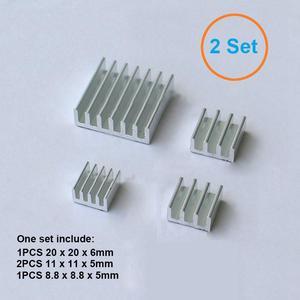 New 2 Sets/8pcs Mini PC Banana pi Special Aluminum Heat Sink Radiator Heatsink CPU and RAM (4 Heatsinks)