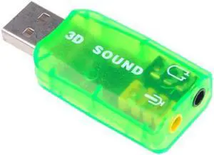 5.1-Channel USB 2.0 External Sound Card w/3.5mm Headphone and Microphone Jack Interface,Computer Stereo Mic Audio USB Converter