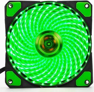 120mm PC Computer 16dB Ultra Silent 33 LEDs Case Fan Heatsink Cooler Cooling w/ Anti-Vibration Rubber,12CM Fan,12VDC 3P IDE 4pin