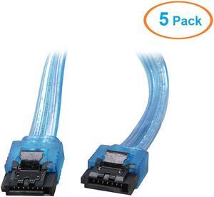 5 Pack 10inch SATA3 SATA III 6Gb/s Serial ATA DATA cable w/ latch Locking for Hard Drive Disk HDD / SSD,Straight to Straigth