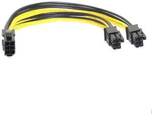8 inches PC Power Supply PCI e Molex 6pin to 2 PCIe 6 pin PCI express Splitter Extension Ribbon Cable ,6-pin Graphics Card Mining 8 inches PC Power Supply PCI e Molex 6pin to 2 PCIe 6 pin PCI express Splitter Extension Ribbon Cable ,6-pin Graphics Card Mining