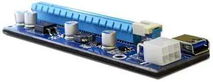 4 Solid Capacitors VER 006C PCIe 1x to 16x PCI Express Extender Powered Riser Card,Ethereum Mining ETH GPU Riser Adapter Power by PCIe 6pin w/ 60cm USB 3.0 Extension Cable& 6-Pin PCI-E to SATA Power C 4 Solid Capacitors VER 006C PCIe 1x to 16x PCI Express Extender Powered Riser Card,Ethereum Mining ETH GPU Riser Adapter Power by PCIe 6pin w/ 60cm USB 3.0 Extension Cable& 6-Pin PCI-E to SATA Power C