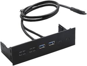 PC computer 5.25 inch  2 Ports USB 3.0 front panel USB Port Hub Splitter,60CM Dual USB 3.0 Type A Female to 20pin Cable -Black Plastic