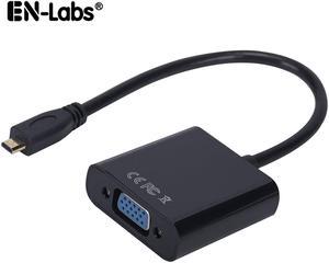 Enlabs ADMICHD2VGAABK Active Micro HDMI to VGA Video Converter Adapter w/ Audio and Mirco USB Charging Cable for Ultrabooks/Tablets//Smartphones/Cameras/Camcorders