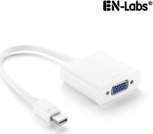 EnLabs ADMDP2VGA 1080p Thunderbolt Mini DisplayPort to VGA Active Converter - Mini DP to VGA Adapter - 1920x1200 - MDP to VGA - White