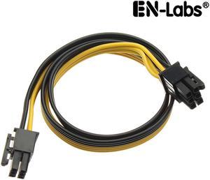 EnLabs PCIE6PMM30CM 1ft 18AWG PCIe 6pin Male to Male PCI-E Power Cable for GPU Power Supply Breakout Board Adapter for Ethereum Mining ETH ZEC - Compatible DPS-800GB,DPS-1200,PS-2751-5Q etc