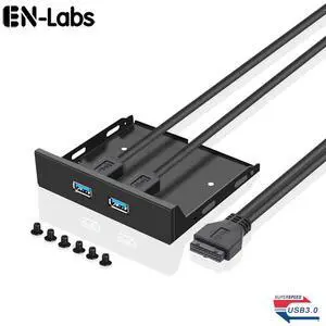 EnLabs FP35U32M PC Case 3.5-inch front panel 2 Ports USB 3.0 USB Hub,60CM 2 x USB 3.0 Type A Female to Motherboard 20pin Splitter Cables -Black Metal EnLabs FP35U32M PC Case 3.5-inch front panel 2 Ports USB 3.0 USB Hub,60CM 2 x USB 3.0 Type A Female to Motherboard 20pin Splitter Cables -Black Metal