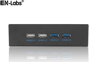 EnLabs FP525U22U32M PC Case 5.25 inch front panel 4 Ports USB Hub,2 Ports USB 3.0 & 2 Ports USB 2.0,2.6ft USB Type A Female to motherboard Adapter Cable