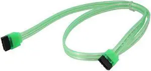 EnLabs 5PKSATAIII60CMGN 5 Pack SATA 3.0 6Gbps Straight HDD SDD Data Cable w/ Locking Latch - UV Green - 24 inch