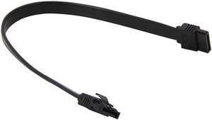 EnLabs SATA 3.0 6Gbps SATA III Cable Straight to Straight Connectors with Locking Latch - SATA Male to Male DATA Cable 180/180 Degree - 10 inches, Black
