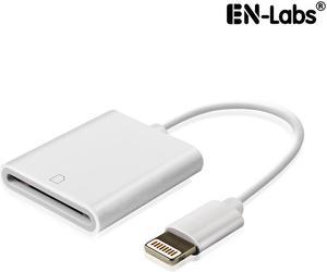 Enlabs 8PINCRSD Lightning SD Card Camera Reader Adapter for IOS 9.2 or up to 11, Trail Game Camera Viewer for iPhone 6 / 6s / 7 / 7Plus / 8/X /iPad Mini/Air- No App is Required