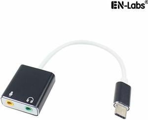 EnLabs UC71SOUND 7.1 External Type C USB Sound Card for Macbook Pro Air, USB C to 3.5mm Audio Jack Headphone Mic Sound Adapter for PC, Laptop, Smartphone