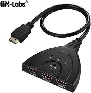 EnLabs HDMI-compatible1X3SWPT 3X1 1080p HDMI-compatibleSwitch,3 In 1 Out Full HD 1920x1080 HDMI-compatible Switcher w/ 1.64ft HDMI-compatible Pigtail Cable