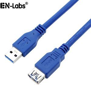 EnLabs USB Extension Cable,USB 3.0 Extension Cable/USB 3 A-Male to A-Female Cable in Blue, 0.3m/1FT