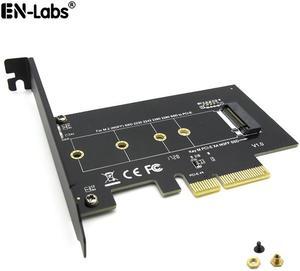 EnLabs M.2 NGFF SSD M Key NVME PCIe Card Adapter - PCIe X4 to PCIe/NVME Based M.2 Add On Card w/ Full-profile Bracket - Supports M.2 PCIe 2230, 2242, 2260 and 2280