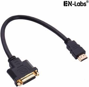 EnLabs HD2DVIF30CM HDMI-compatible to DVI 24+5 Cable Adapter HDMI-compatible Male to DVI-D/ DVI-I Female M-F Converter Adaptor Support 1080P for HDTV LCD - 1FT - Black