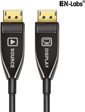 EnLabs AOCDP8K15M DP 1.4 Fiber Optic AOC Cable,DisplayPort to DisplayPort 8k@60HZ 4K@144Hz Male to Male Cable - (DP to DP Cable) Black - 49.18ft