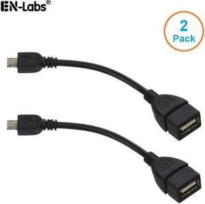 2 Pack USB 2.0 OTG Cable,Micro USB to USB Adapter, On The Go Adapter Micro USB Male to USB Female for Samsung S7 S6 Edge S4 S3, LG G4,Android Devices (Black)
