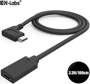 EnLabs USB10GCMF1M90 USB Type C Male to Female Adapter,USB-C USB 3.1 Type-C Right & Left Angled 90 Degree Male to Female 3A/10Gbps Extension Cable for Laptop & Tablet & Mobile Phone - 3.3FT,Black EnLabs USB10GCMF1M90 USB Type C Male to Female Adapter,USB-C USB 3.1 Type-C Right & Left Angled 90 Degree Male to Female 3A/10Gbps Extension Cable for Laptop & Tablet & Mobile Phone - 3.3FT,Black