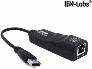 EnLabs U3GIGABIT USB 3.0 to 10/100/1000 Gigabit Ethernet Internet Adapter,USB 3.0 to Ethernet , USB 3 to Ethernet , USB to Gigabit Ethernet , USB to RJ45 Lan Network w/ LED Indicators
