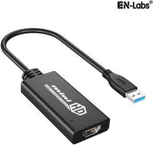 EnLabs ADU3TOHDMI USB to HDMI Adapter, 1080P HD Audio Video Cable Converter, USB 3.0 to HDMI for Multiple Monitors, Compatible with Windows 10/8.1/8/7 (Not Support Vista,LINUX)