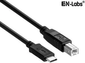 EnLabs USB C to USB B Printer Cable, USB 2.0 Type C to Type B Male to Male Cable, Compatible with MacBook Pro, HP, Canon, Brother, Samsung Printers etc, 3M/ Black