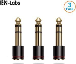 EnLabs 6.35mm Male to 3.5mm Female Audio Adapter,Gold Plated 1/4 plug to 1/8 inch Jack Stereo AUX Adaptor Converter for CD Players,Multimedia Speakers,Amplifier and Home Stereo - 3Pack