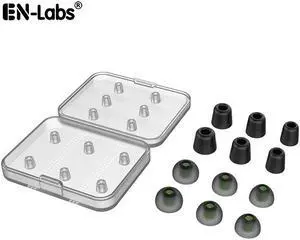 Memory Foam Earphone Tips Replacement Earbud Tips Blocking Out Ambient Noise Inner 5mm for Gaming Earphone In Ear w/ 5mm-7mm Tips  (6 Pairs,S/M/L 2 Pairs each Size ) - Black