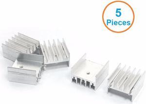 5pcs/lot Silver Aluminum 25x23x16mm TO-220 TO220 heatsink radiator for MOS Transistors Cooler IC Chip dissipation