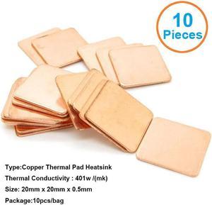 10pcs/lot 20x20x0.5mm DIY Copper Shim Heatsink thermal Pad Cooling for XBOX360 PS2 3 4 BGA CPU VGA Chip RAM IC Cooler Heat sink