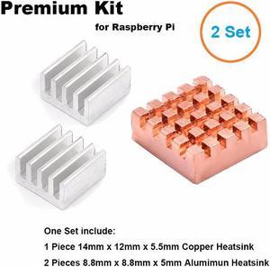 Premium 2Set(6pcs) CPU RAM LAN Heatsink Cooler Kit,Mini PC Raspberry Pi 2, Raspberry Pi A A+, Raspberry Pi B B+ Radiator Cooling