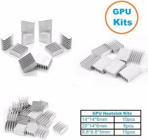 1Set/33pcs Aluminum Heat Sink Radiator Heatsink Cooler Kit for GPU Graphics Card ,VGA Video Card Heat Dissipation