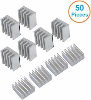 50pcs/lot Aluminum Heatsink 8.8*8.8*5mm Electronic Chip Radiator Cooler w/ 3M9448a Thermal Double Sided Adhesive Tape for IC,3D Printer,Motherboard,GPU,Xbox Cooling