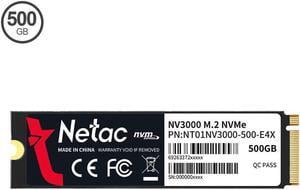 Netac Internal SSD 500GB Solid State Drive M.2 2280 PCIe Gen 3 x4 NVMe 3100MB/s