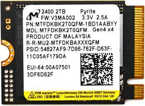 2TB Micron 2400 M.2 2230 NVMe PCIe SSD Gen 4.0x4 (MTFDKBK2T0QFM) Steam Deck