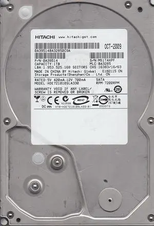 HDE721010SLA330 Hitachi 3.5" 1TB 7.2K SATA HDD 0A39514 - OEM